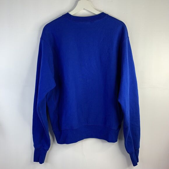 Champion Size M Crew Neck Sweatshirt Reverse Weave Royal Blue Oversized Pullover - Picture 9 of 9